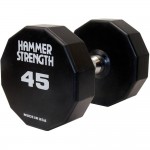 HAMMER STRENGTH 12-sided Urethane Dumbbell Set 5-100lbs (WHITE LOGO)